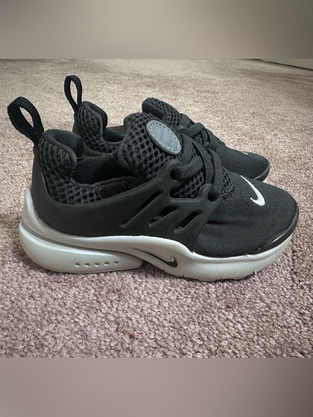 Nike Kids Black Sneakers with White Swoosh